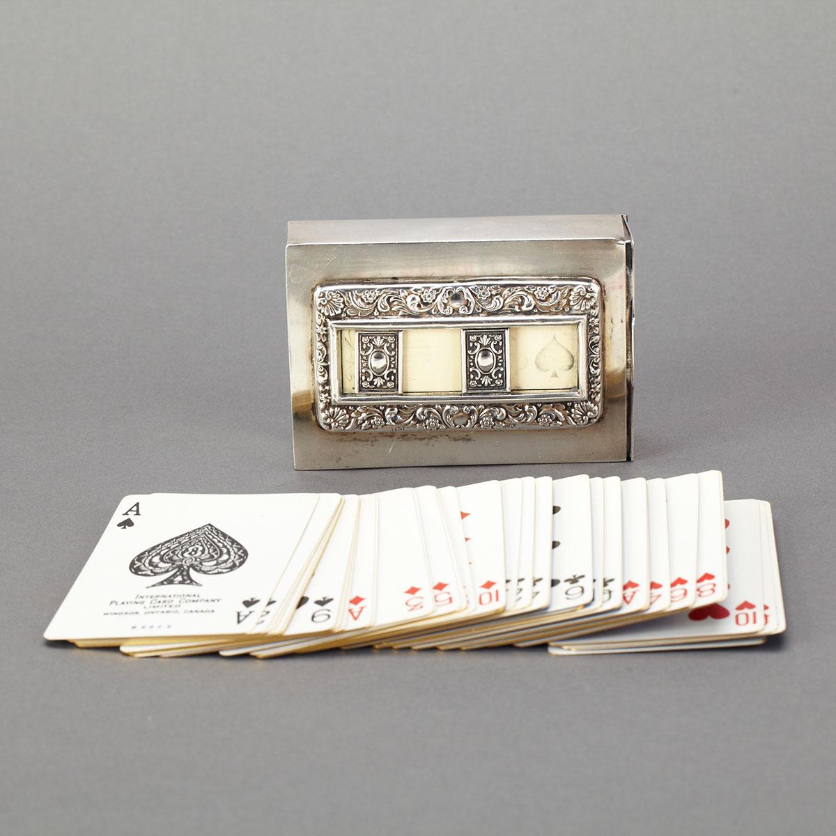 Edwardian Silver Playing Card Case, Payton, Pepper & Sons, Chester, 1906