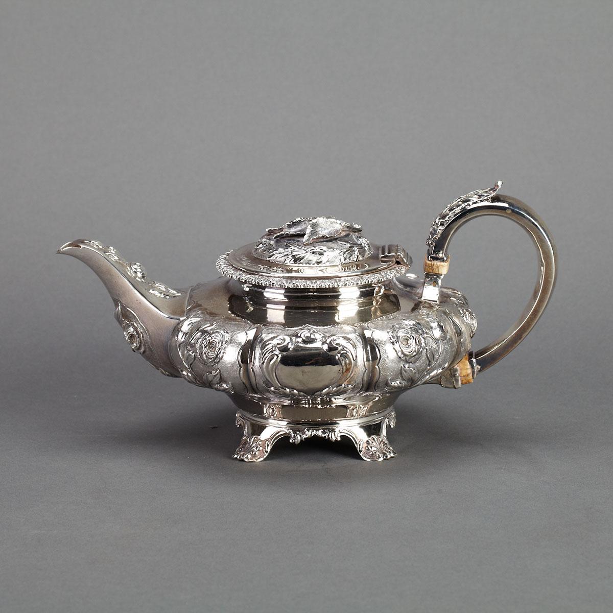 Victorian Silver Teapot, Richard Pierce & George Burrows, London, 1833