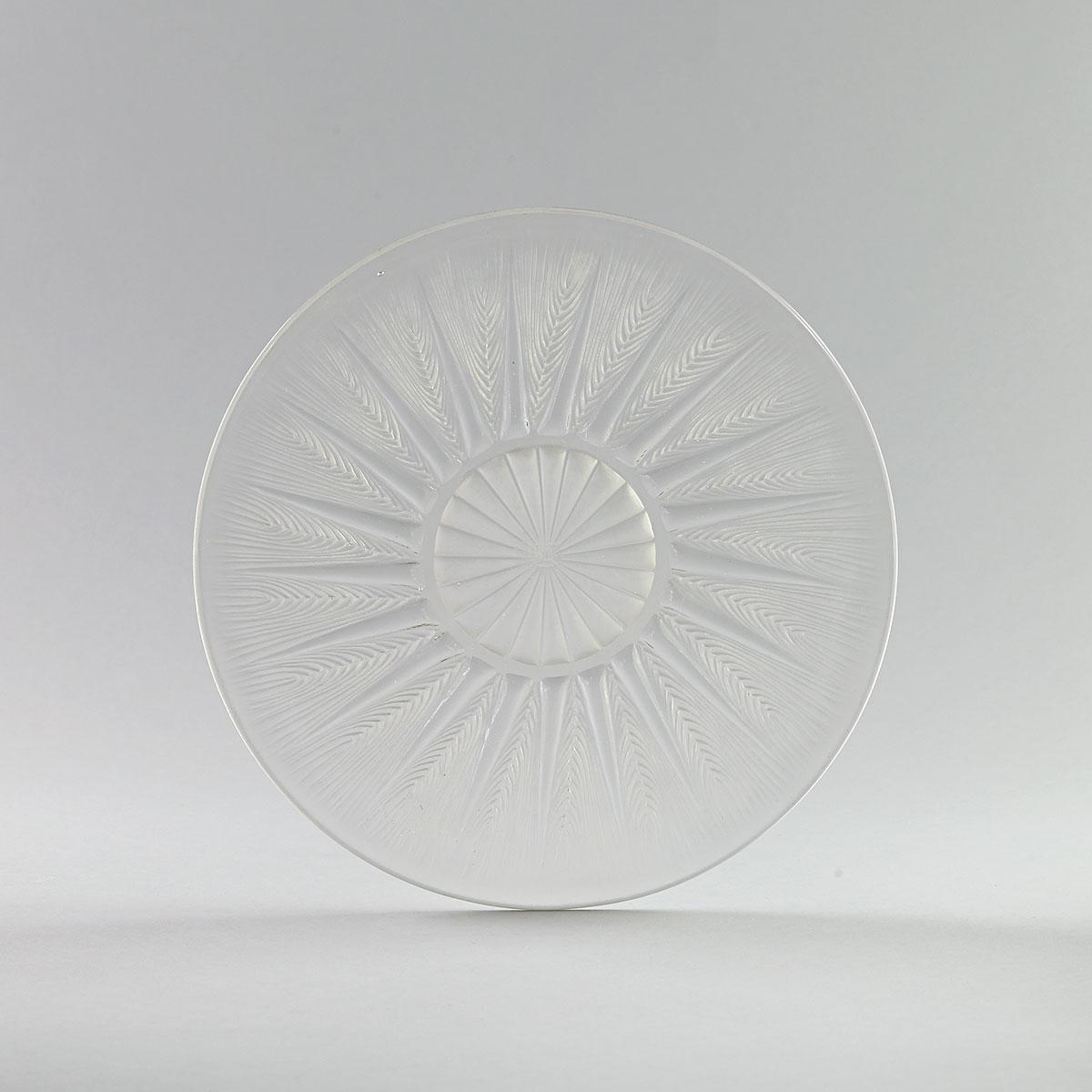 ‘Epis’, Lalique Moulded and Partly Frosted Glass Plate, c.1920