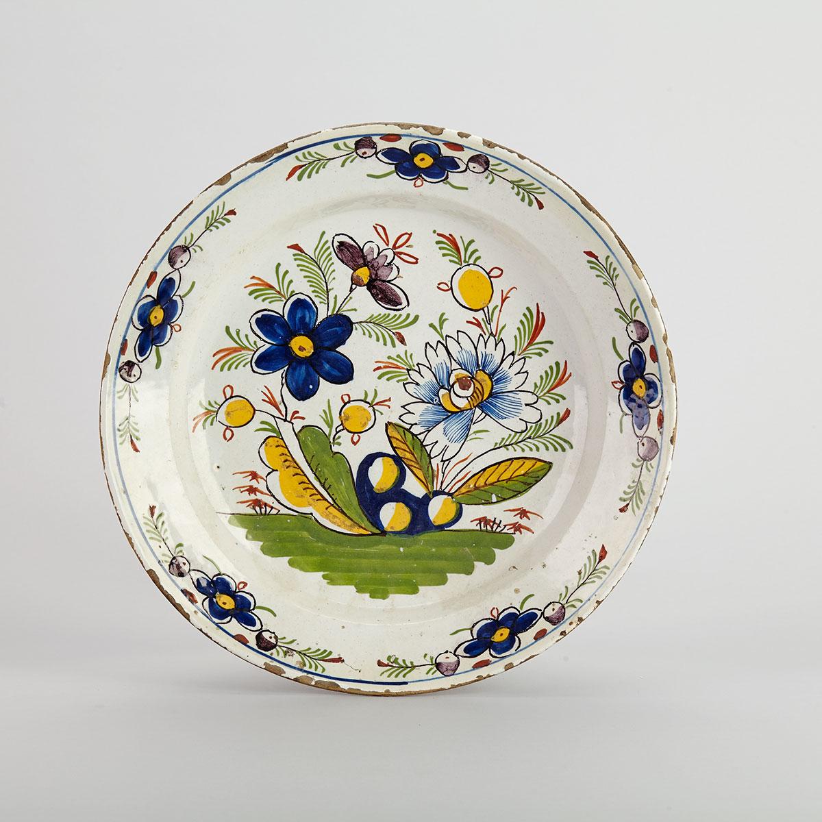 Delft Polychrome Charger, 18th century