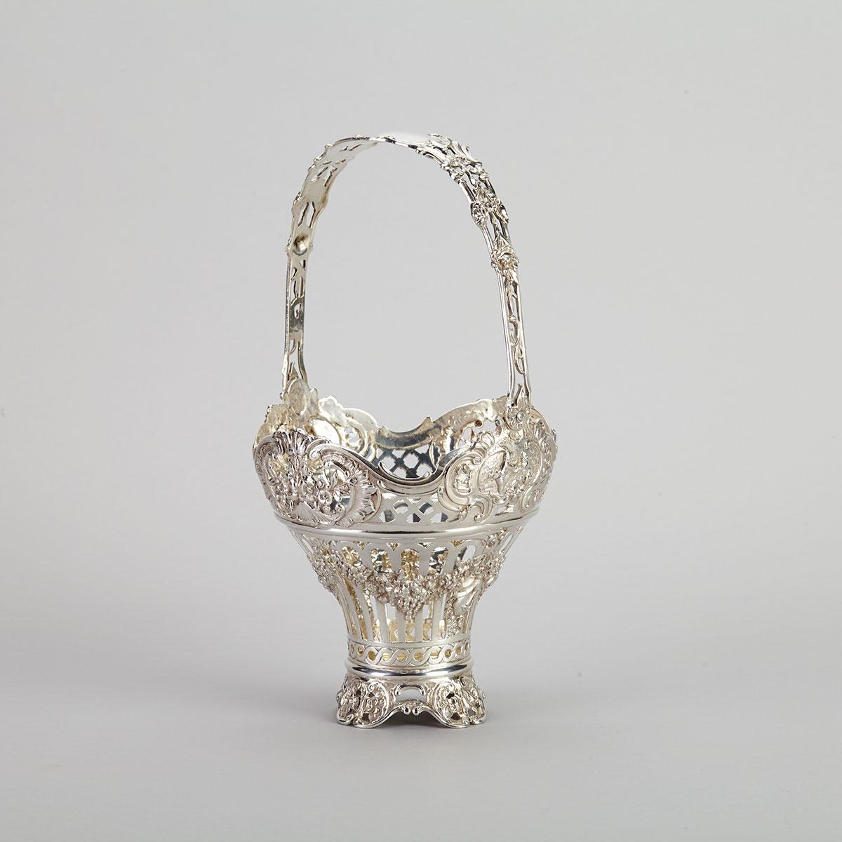 German Silver Pierced Basket, c.1900