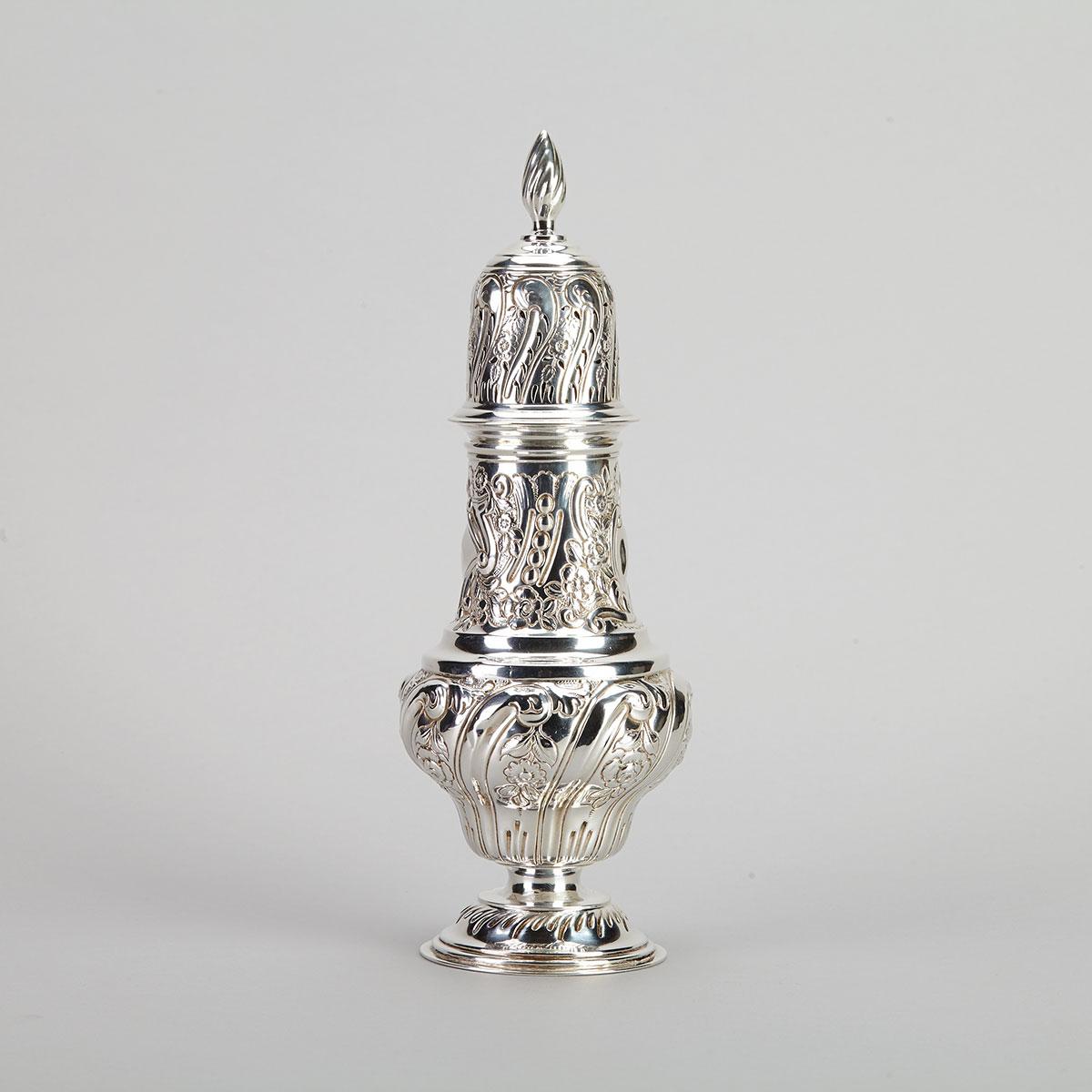 Edwardian Silver Large Caster, George Nathan & Ridley Hayes, Chester, 1902
