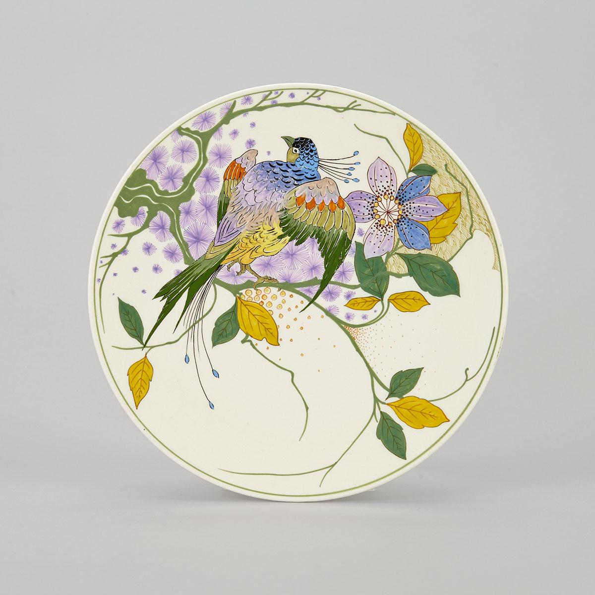 Zuid Holland Gouda ‘Bird of Paradise’ Plate, early 20th century
