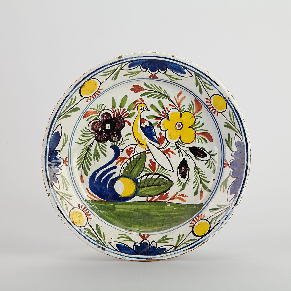 Delft Polychrome Charger, 18th century