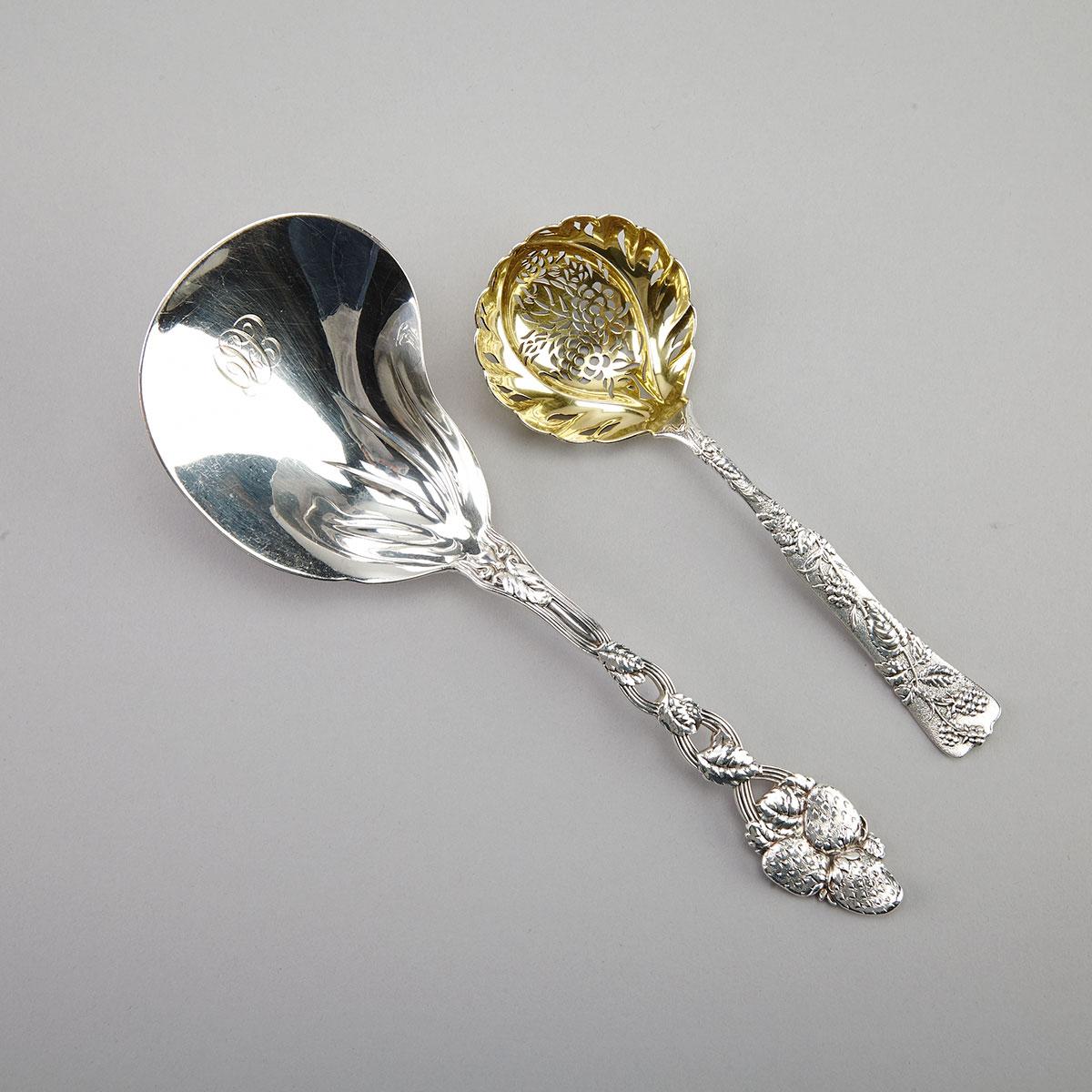 American Silver Berry Spoon and Sugar Sifting Spoon, Tiffany & Co., New York, N.Y., c.1900