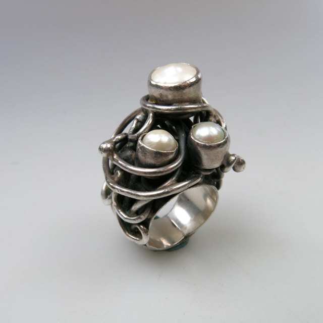 Rachel Gera Israeli Sterling Silver Abstract Ring