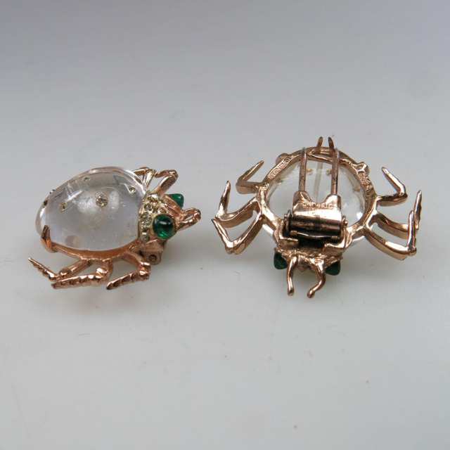 Pair Of Coro Sterling Silver Insect Pins