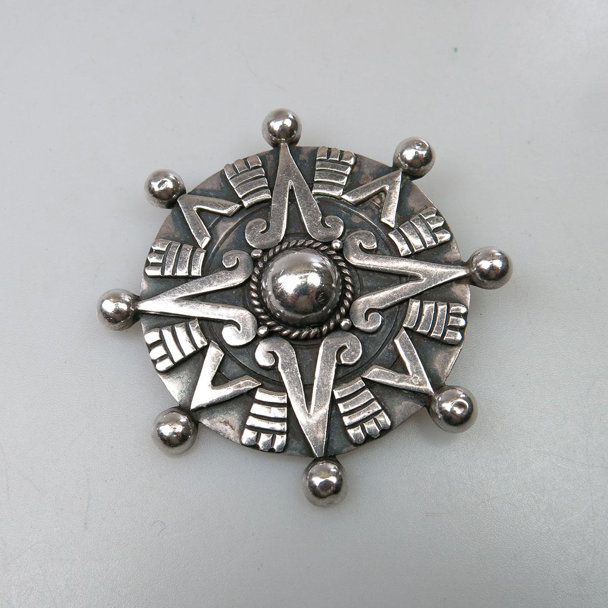 Patino Mexican Sterling Silver Circular Brooch/Pendant