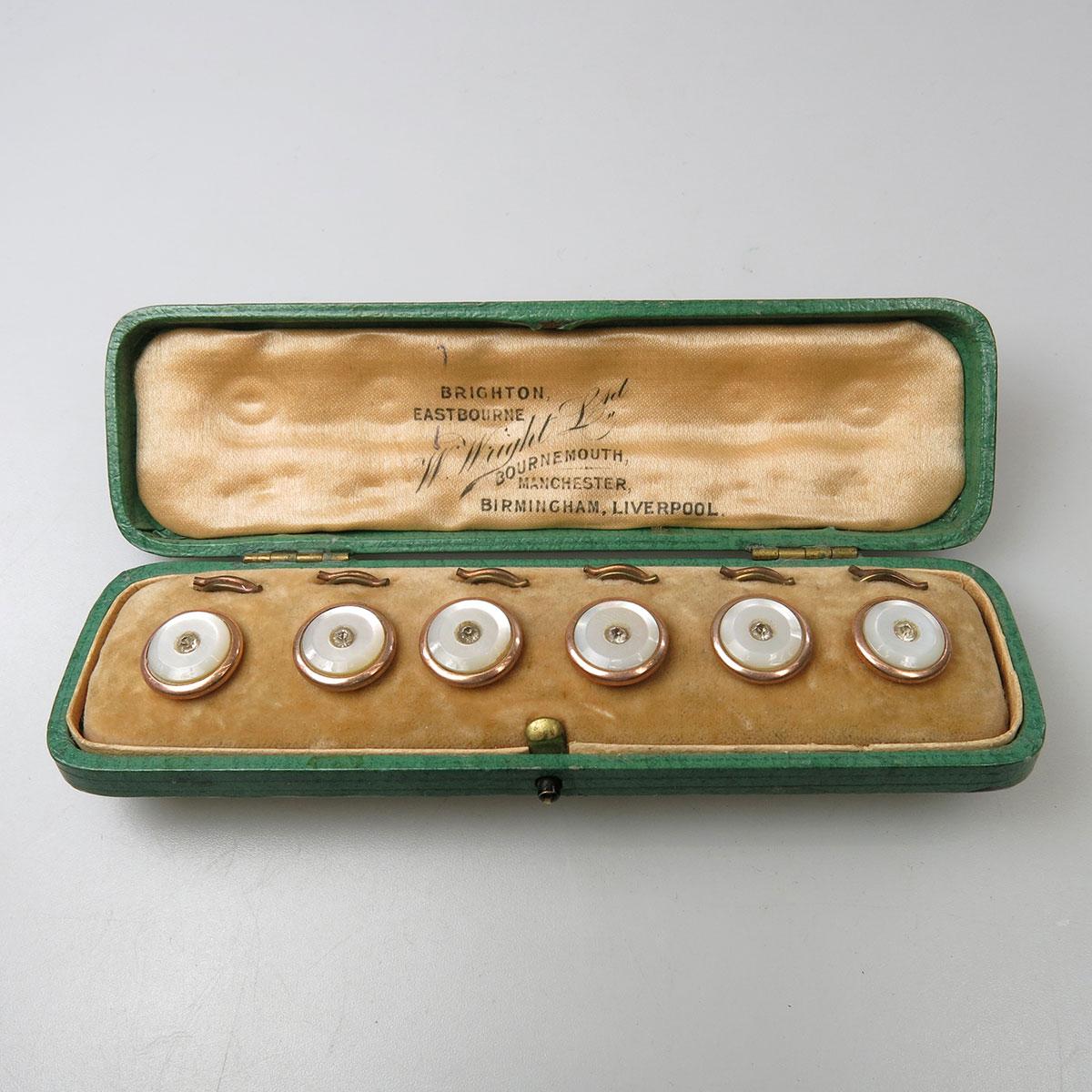 Set Of Six English Gold-Filled Buttons