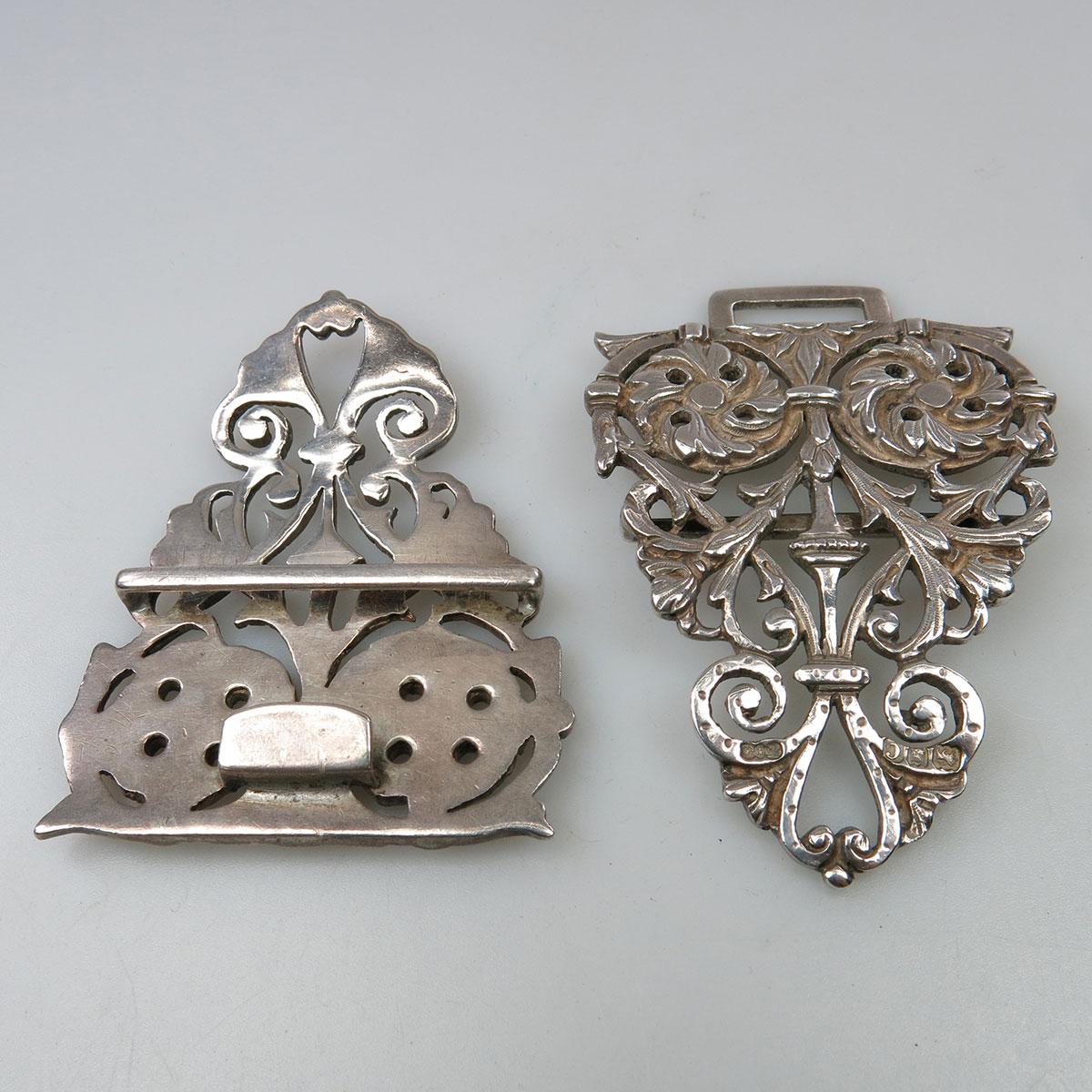 English Silver Openwork Two-Part Buckle