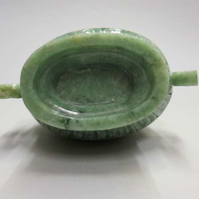 Green Jadeite Archaistic Hu Vase