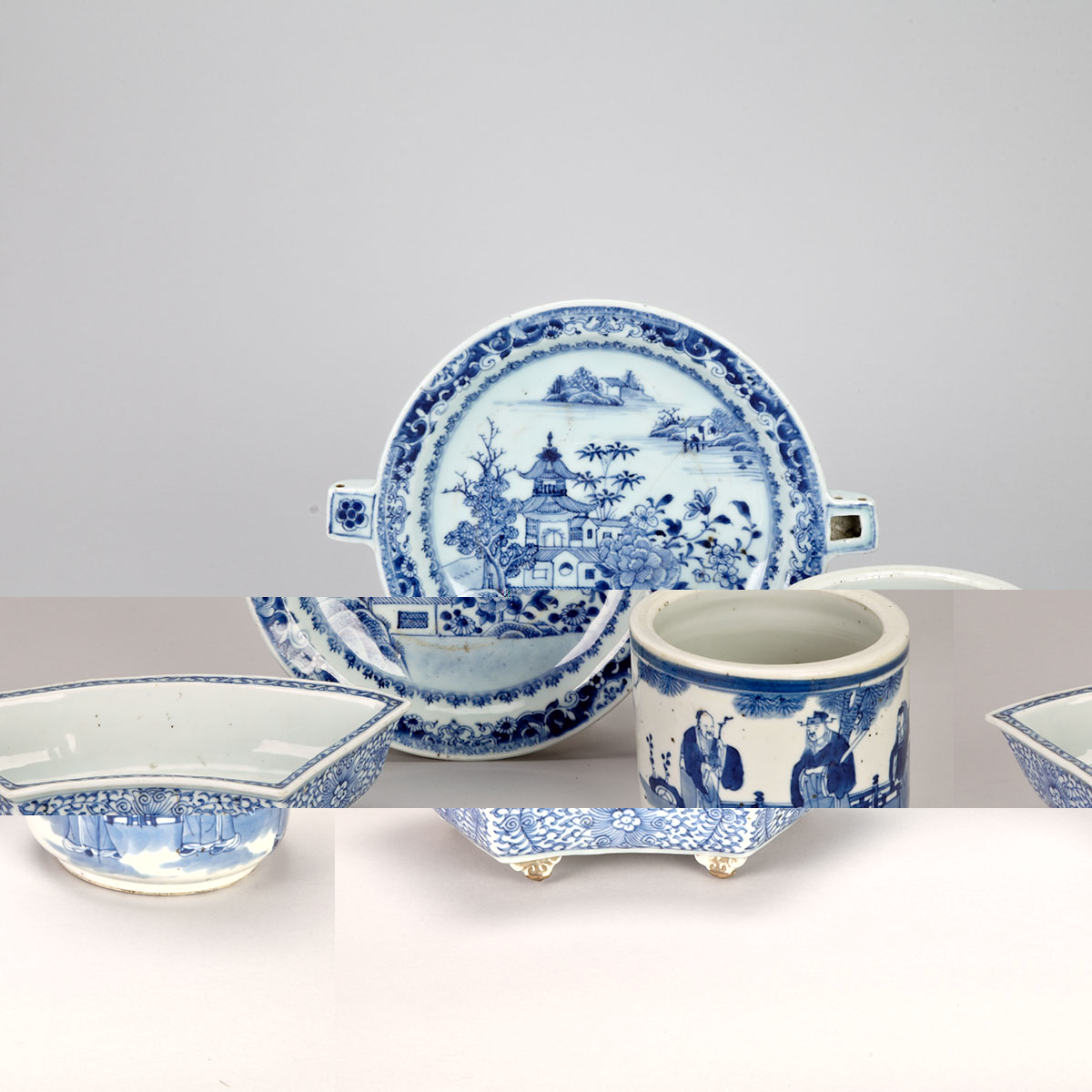 Three Blue and White Items, 19th/20th Century