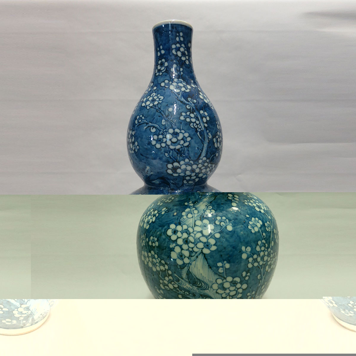Blue and White ‘Prunus Flower’ Double Gourd Vase