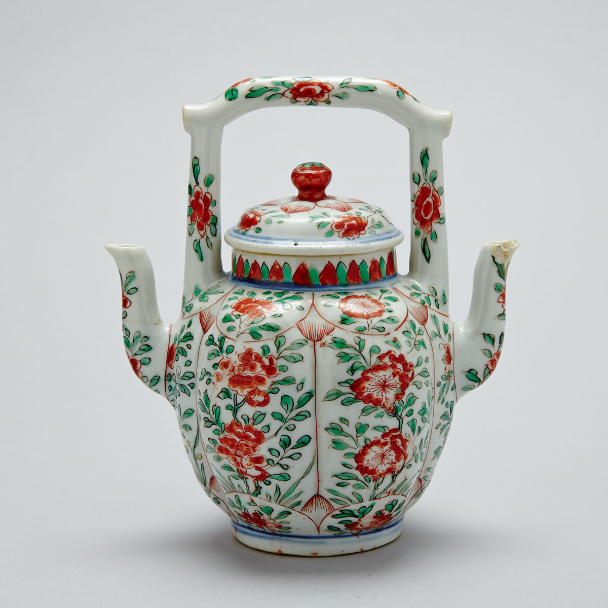 Export Famille Verte ‘Double Spout’ Teapot, Kangxi Period (1662-1722)