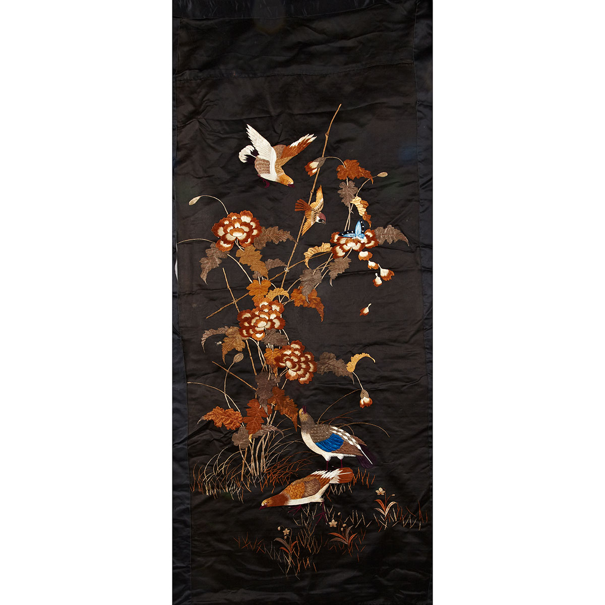 Large Silk Embroidered ‘Fauna’ Textile 