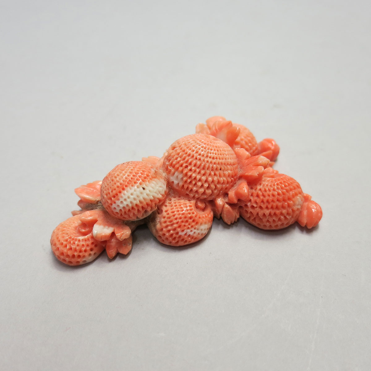 Coral Carved Lychee Pin Ornament