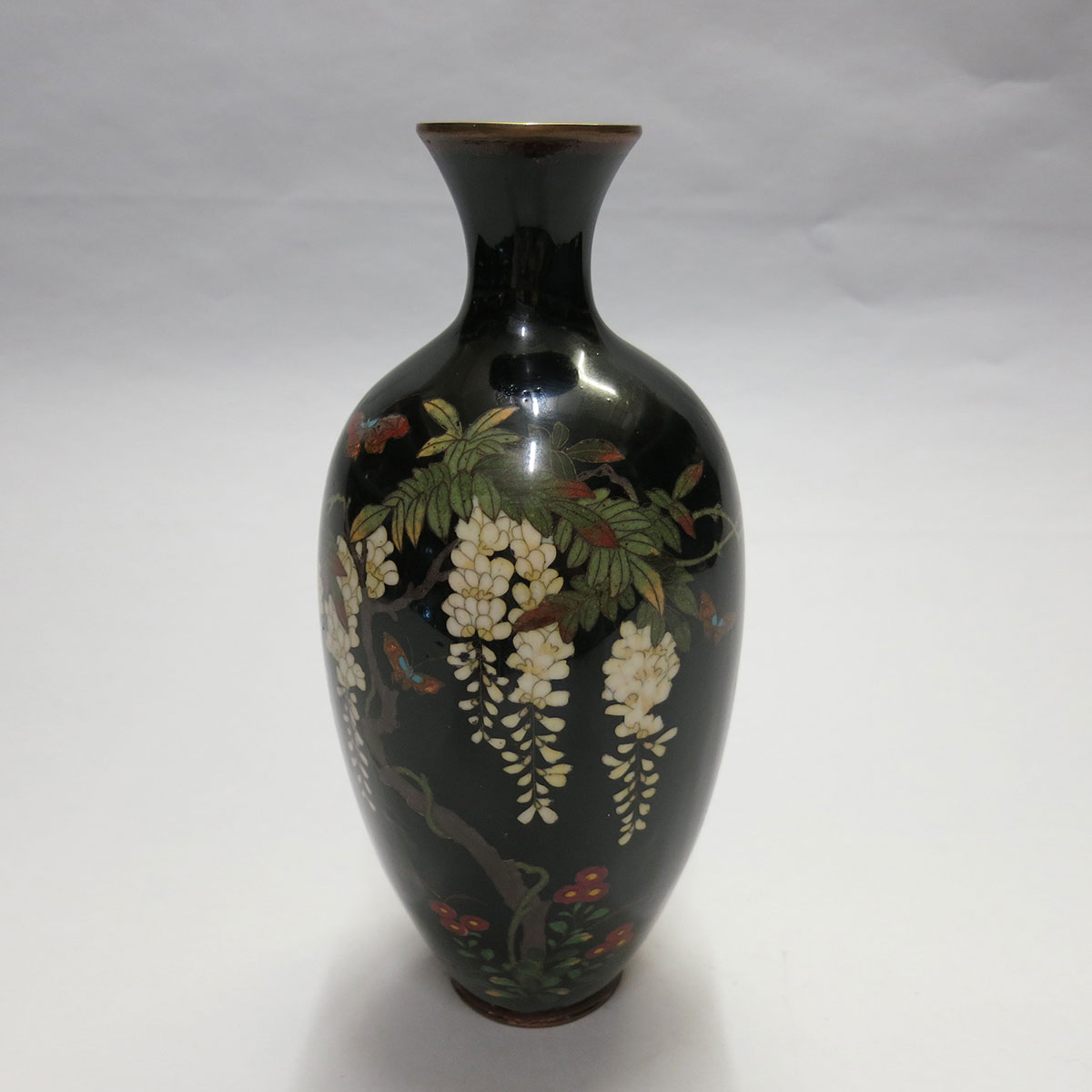 Cloisonné Enamel ‘Butterfly’ Vase, Meiji Period, Circa 1900
