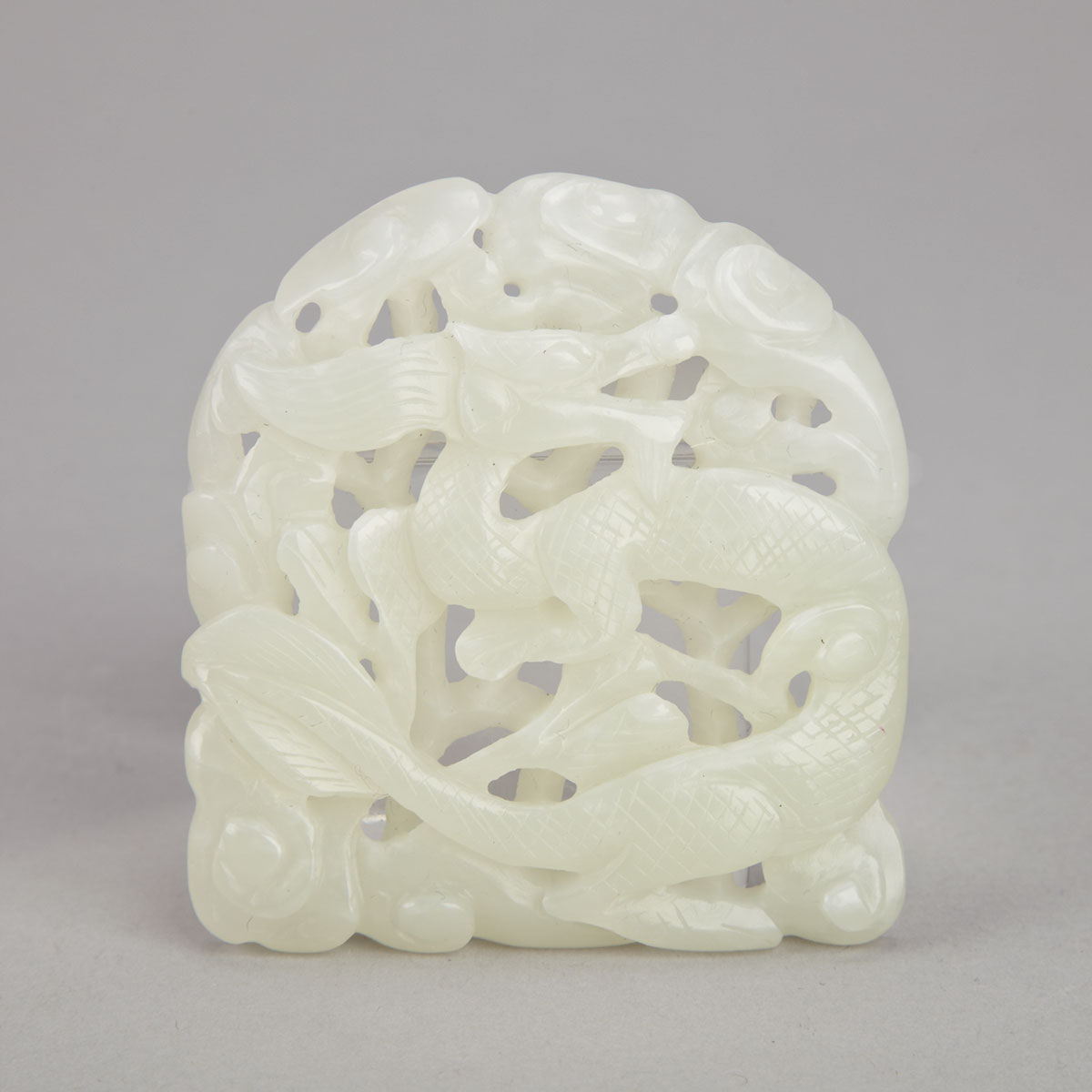 White Jade Carved Dragon Pendant