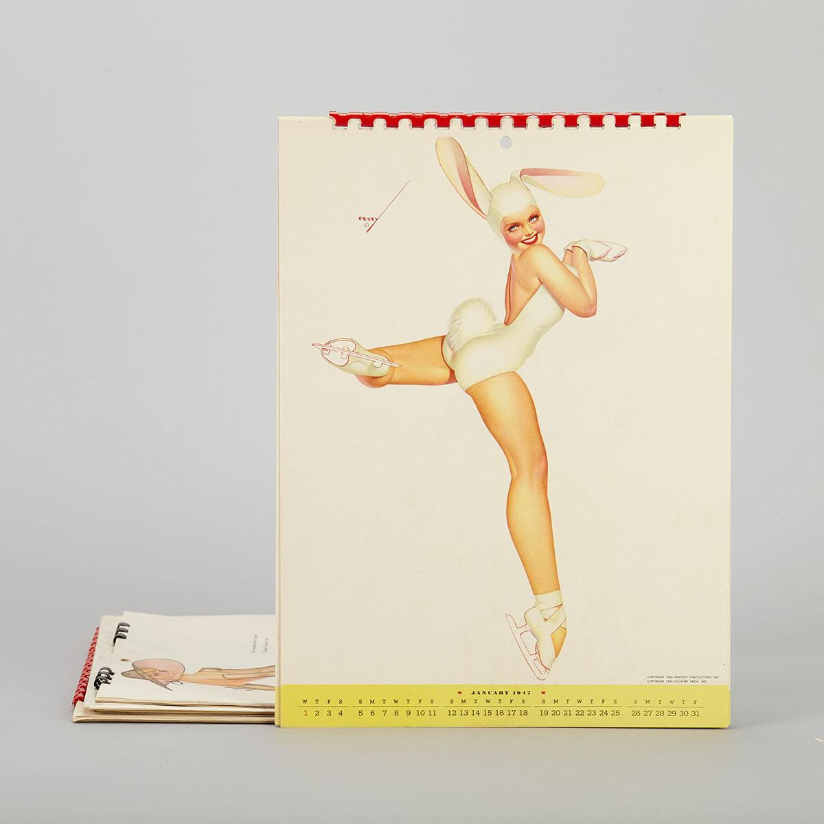 George Petty (American, 1894-1975) Group of Four Pin Up Calendars, 1948-1956