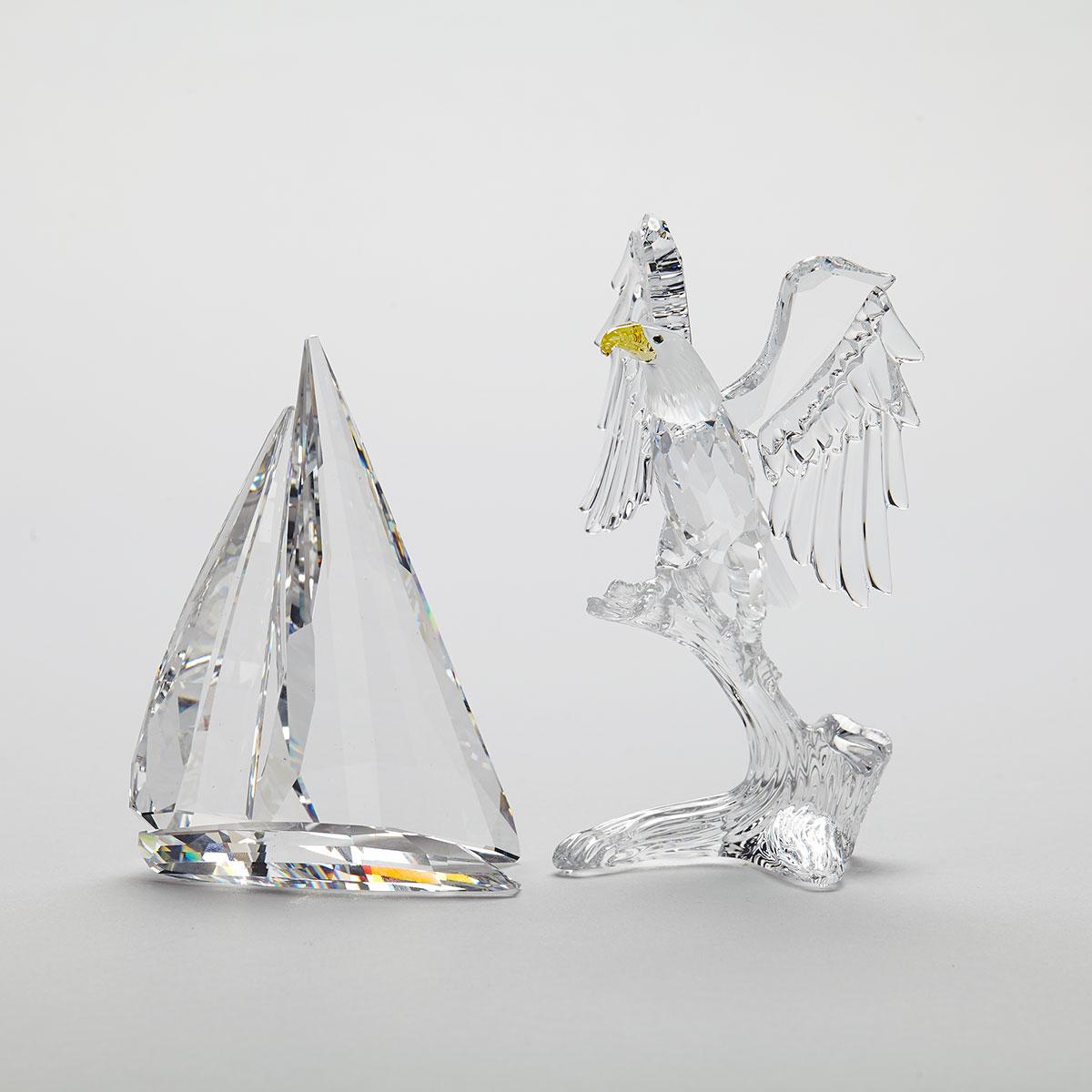 Swarovski Crystal Bald Eagle and Sailboat, 2000/03