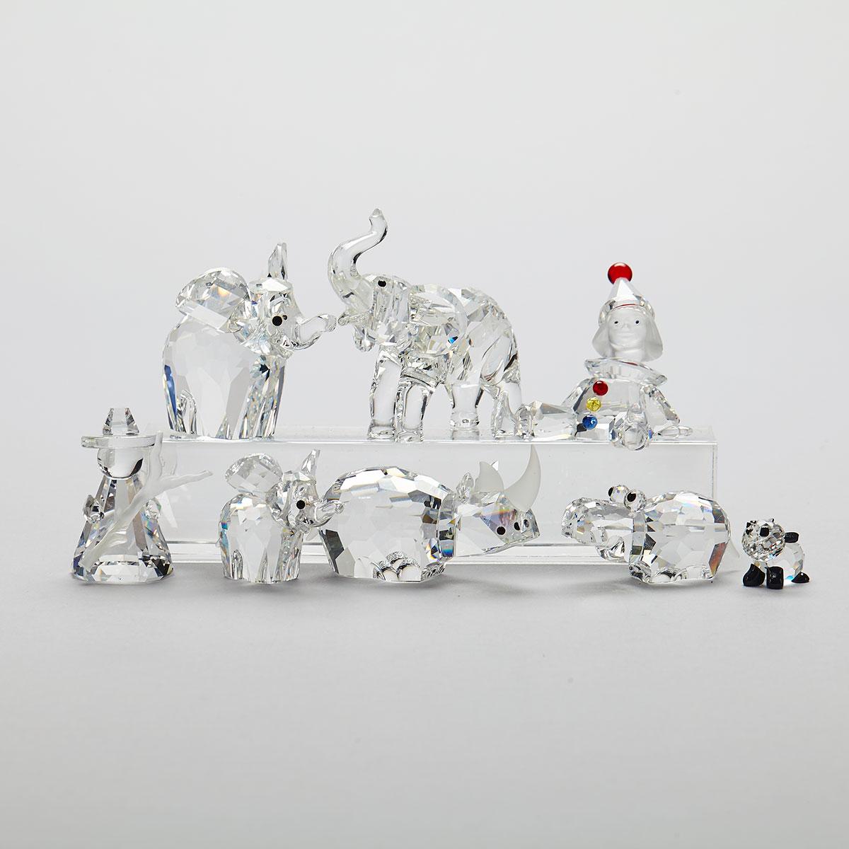 Eight Swarovski Crystal Figurines, late 20th/early 21st century