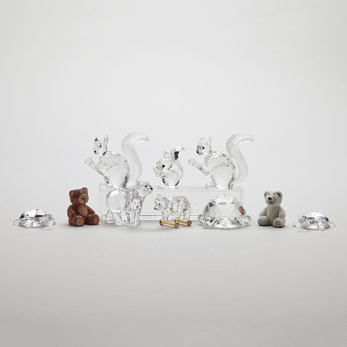 Ten Swarovski Crystal Figurines, late 20th/early 21st century