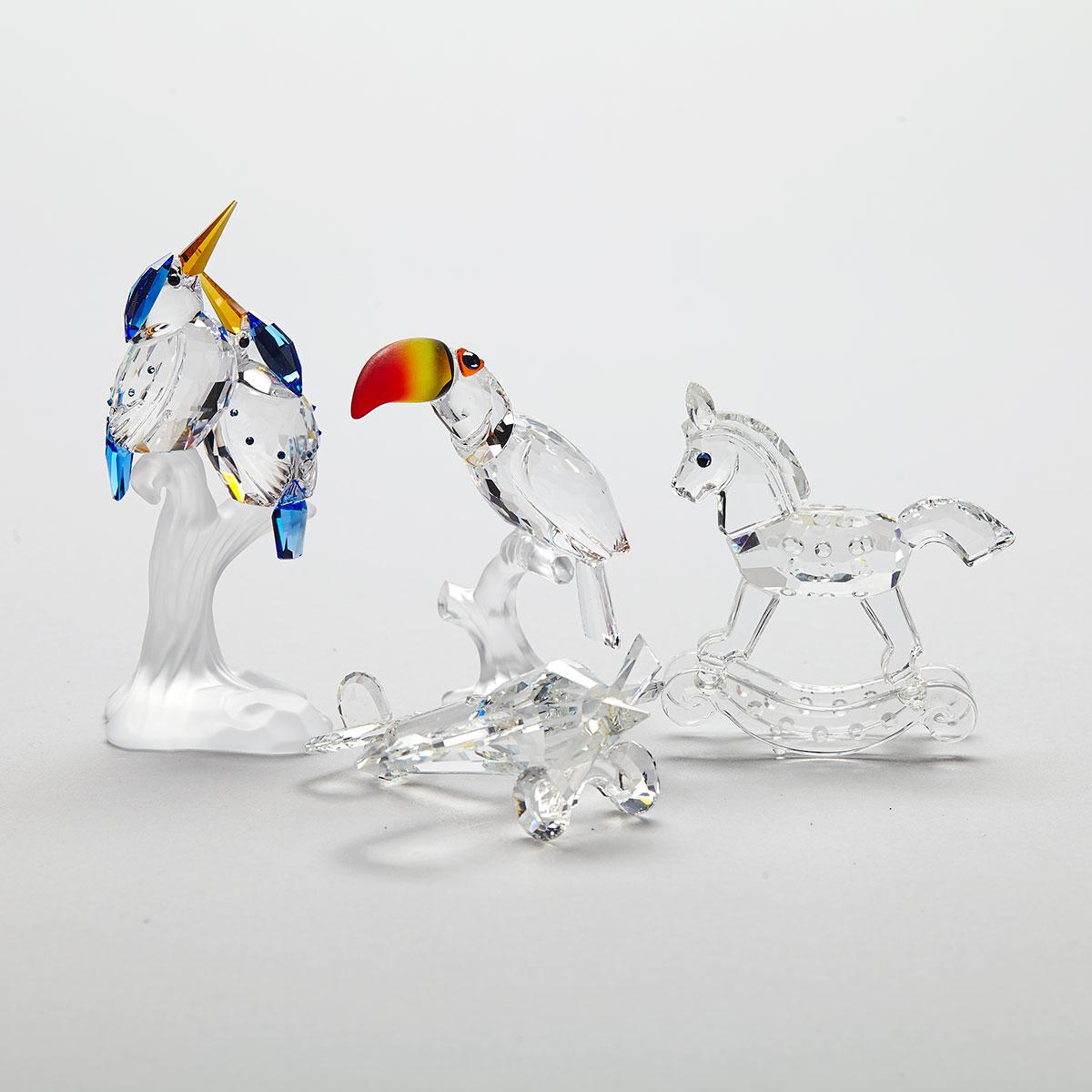Four Swarovski Crystal Figurines, late 20th/early 21st century