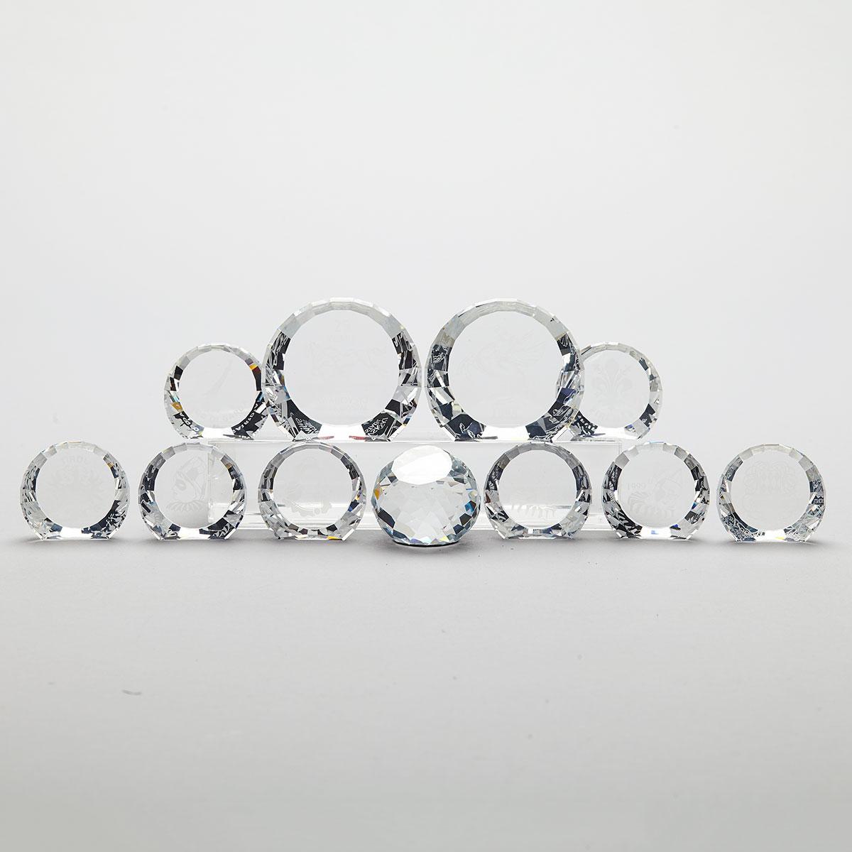 Eleven Swarovski Crystal Paperweights, late 20th/early 21st century