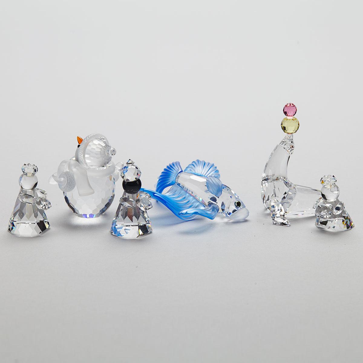 Four Swarovski Crystal Figurines, late 20th/early 21st century