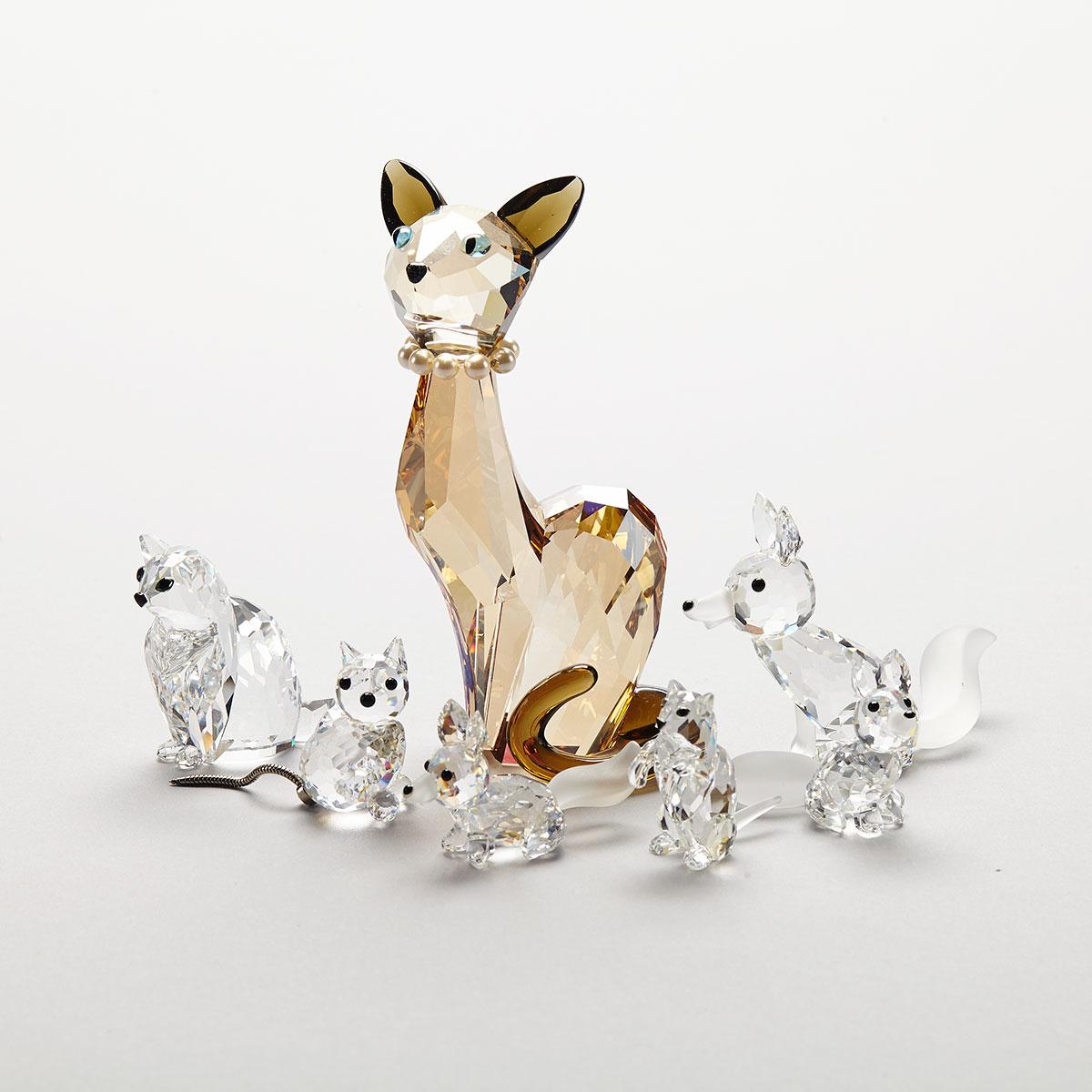 Seven Swarovski Crystal Animals, late 20th/early 21st century