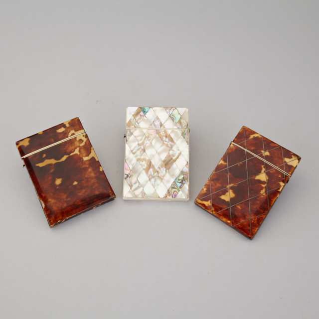 Group of Three Victorian Card Cases, 19th century