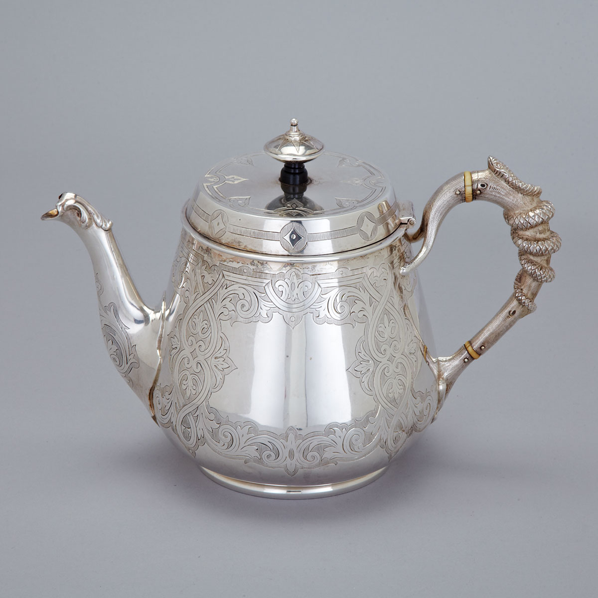 Victorian Silver Teapot, Henry Holland, London, 1874