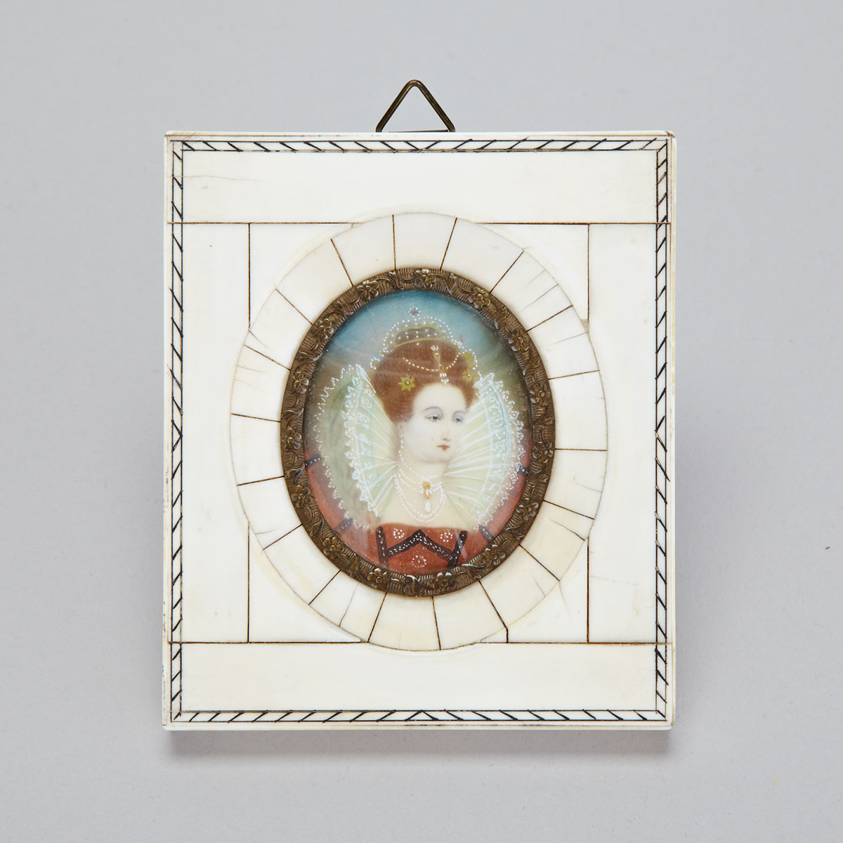 Miniature Portrait on ivory of Elizabeth I, 19th century