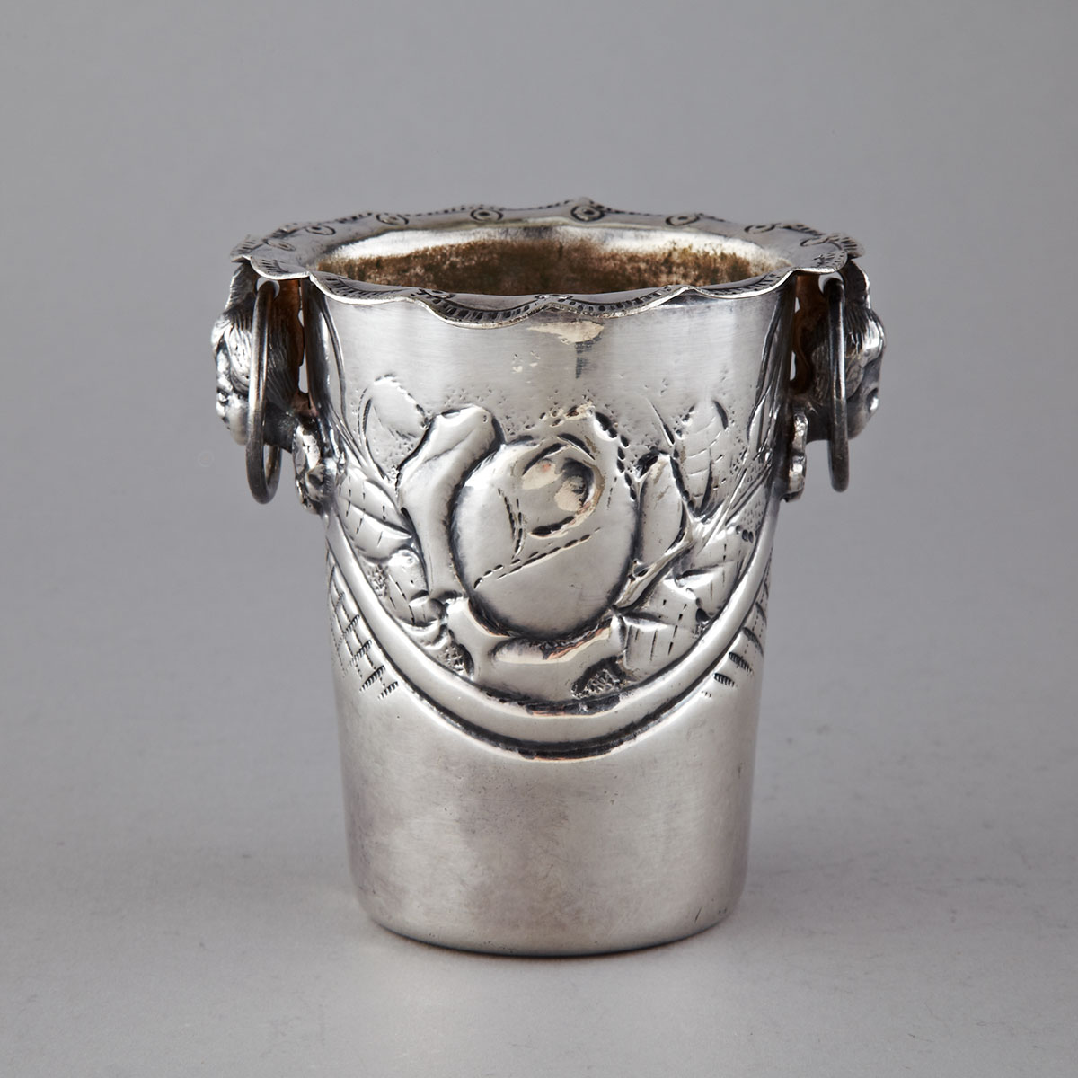 Spanish Colonial Silver Cachepot, 19th century