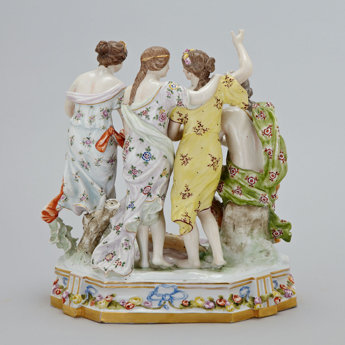 ‘Naples’ Figure Group of Three Graces and Apollo, c.1900