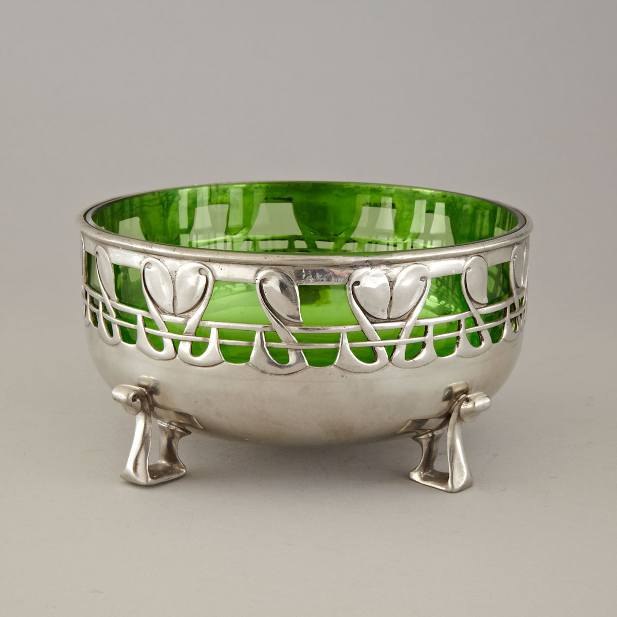 Archibald Knox for Liberty & Co., Pierced ‘Tudric’ Pewter Footed Bowl, c.1900