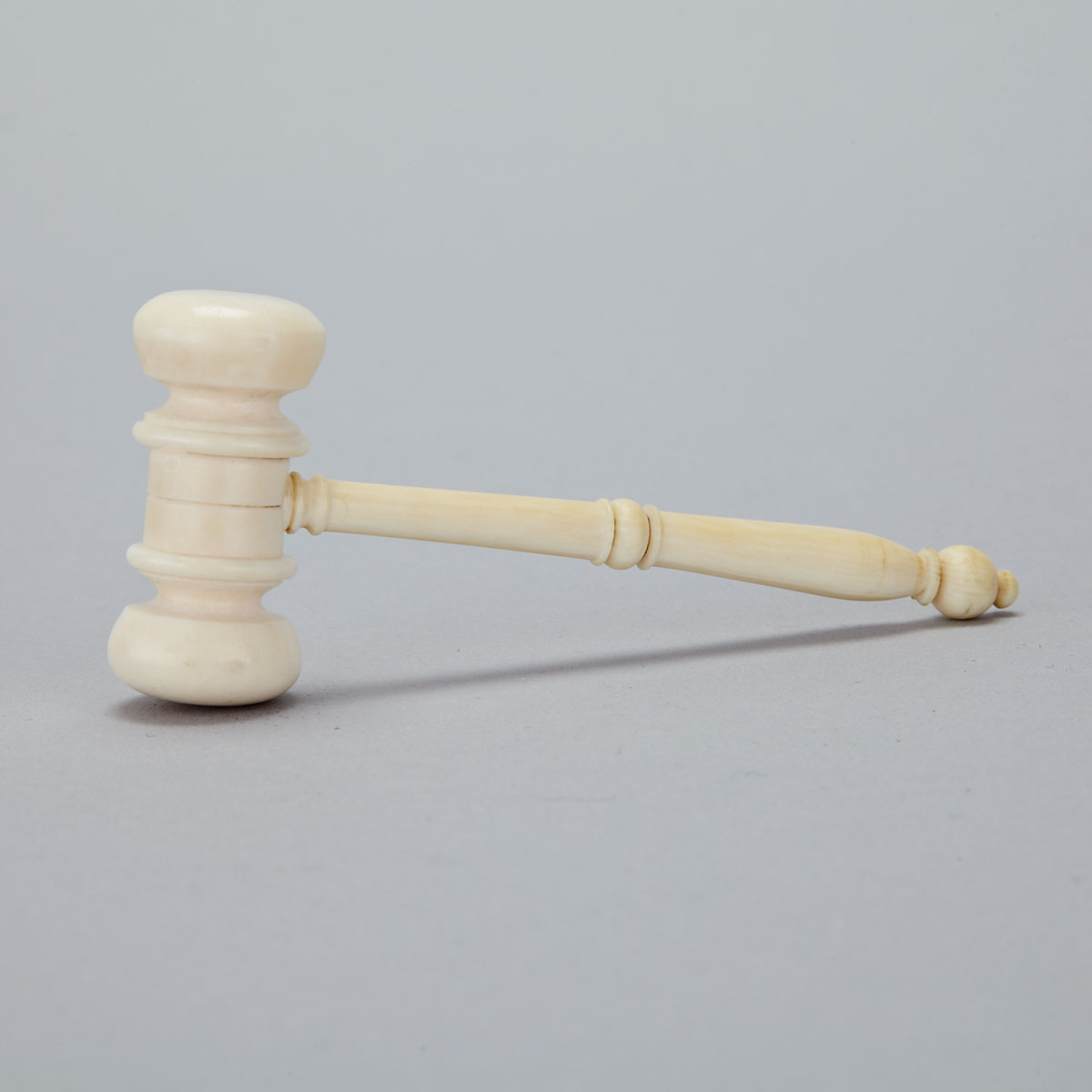 Miniature Turned Ivory Model of a Gavel, 19th century