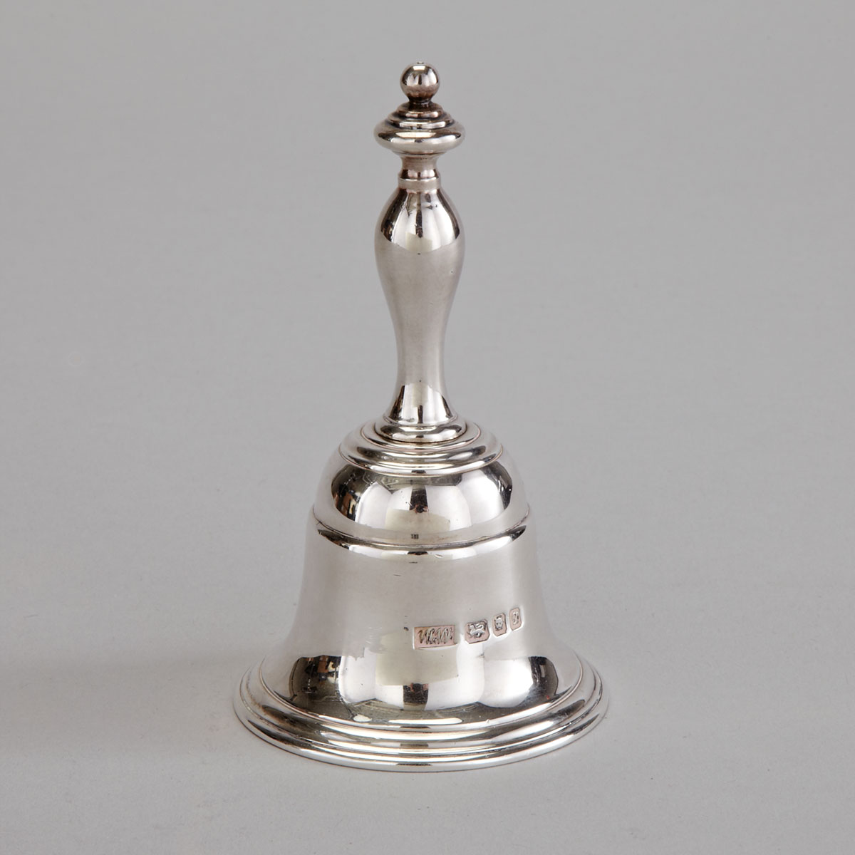 English Silver Table Bell, Walter Wilson, London, 1962