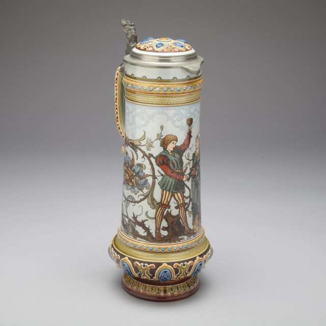 Large Mettlach Stoneware Stein, early 20th century