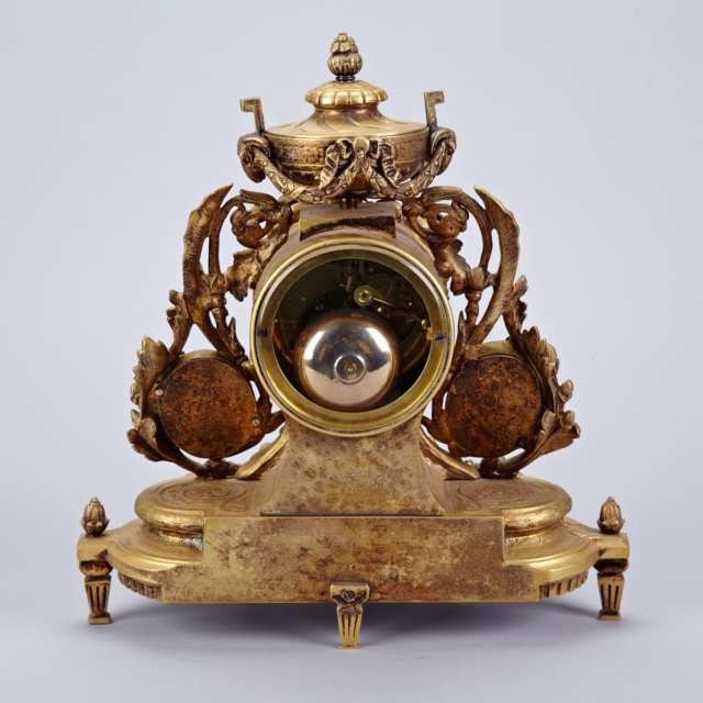 Louis XVI Style Sevres Porcelain Mounted Gilt Bronze Mantle Clock, 19th century