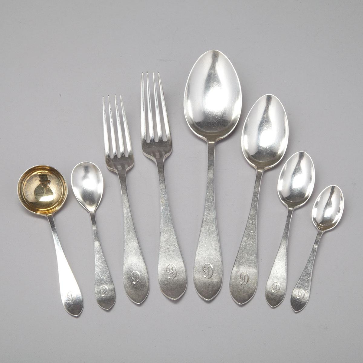 Canadian Silver ‘Tudor Plain’ Pattern Flatware, Ryrie Bros., Toronto, Ont., early 20th century
