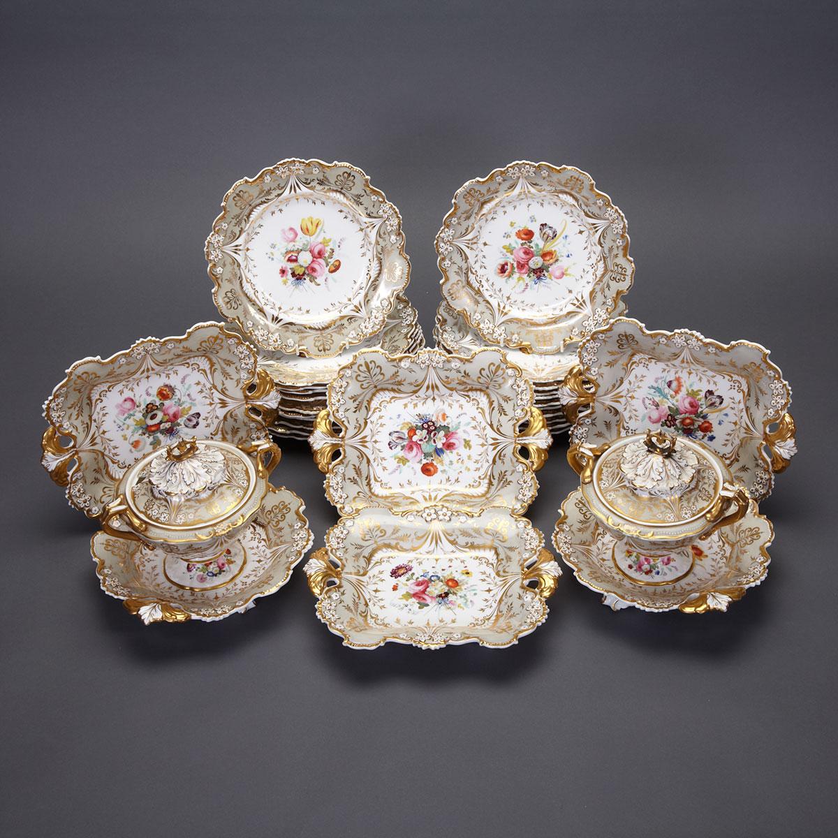 Davenport Grey and Gilt Banded Dessert Service, mid-19th century