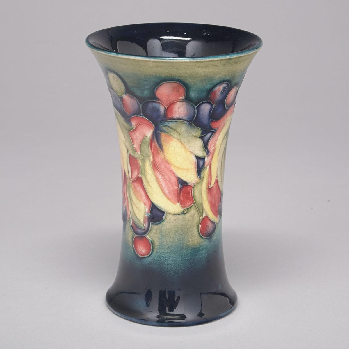 Moorcroft Grape and Leaf Vase, 1940s
