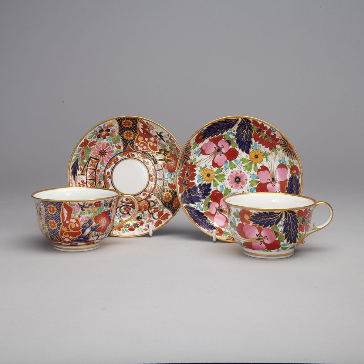 Two Barr, Flight & Barr Worcester Japan Pattern Breakfast Cups and Saucers, c.1810