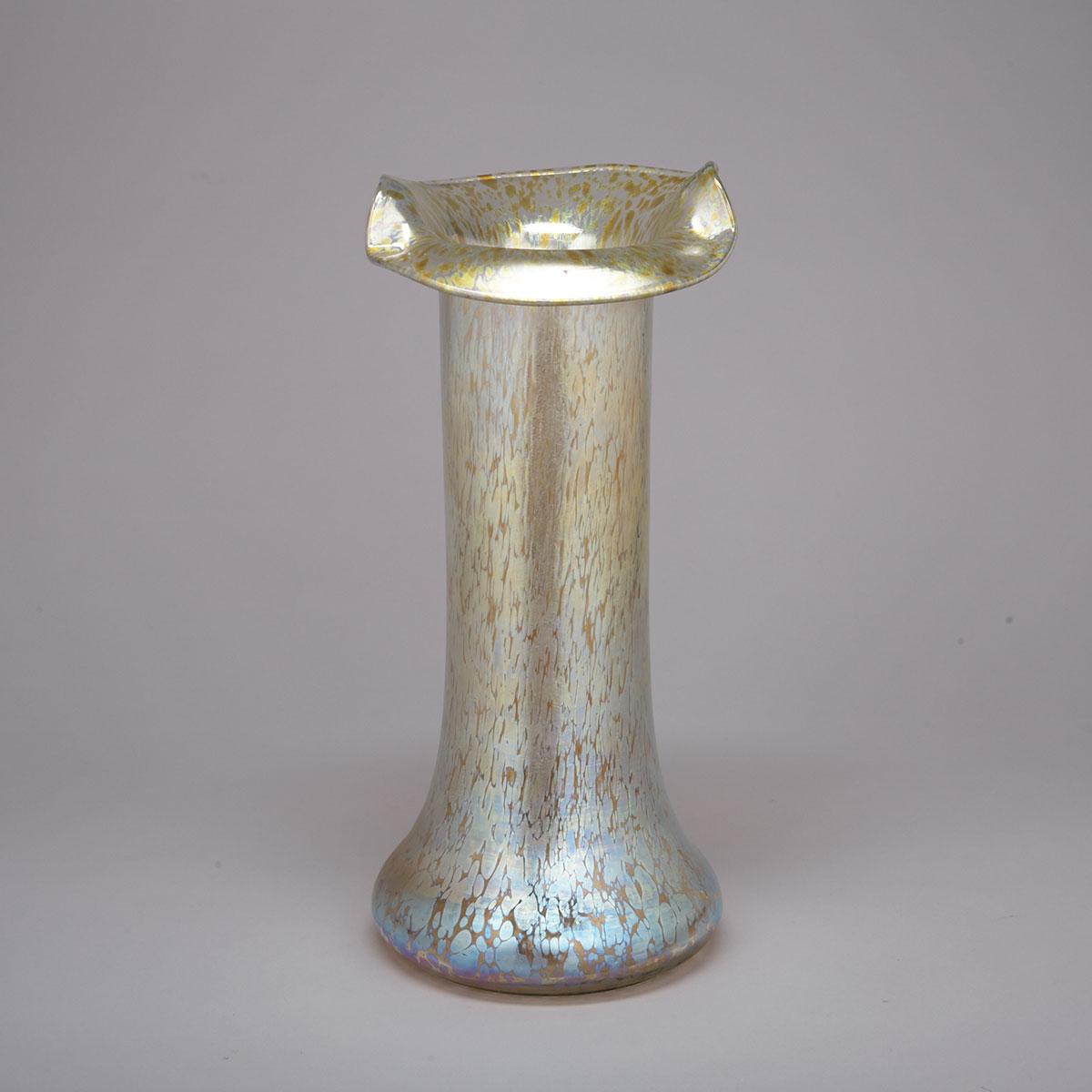 Bohemian ‘Papillon’ Iridescent Glass Vase, possibly Loetz, early 20th century