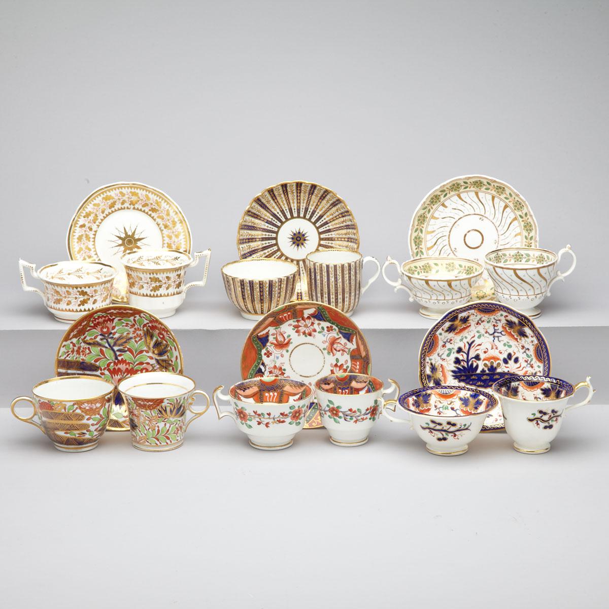 Six Various English Porcelain Trios, late 18th/early 19th century