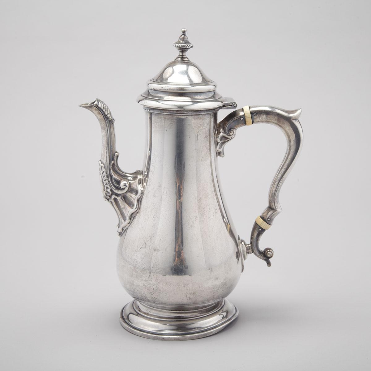 Canadian Silver Baluster Coffee Pot, Henry Birks & Sons, Montreal, Que., 1968