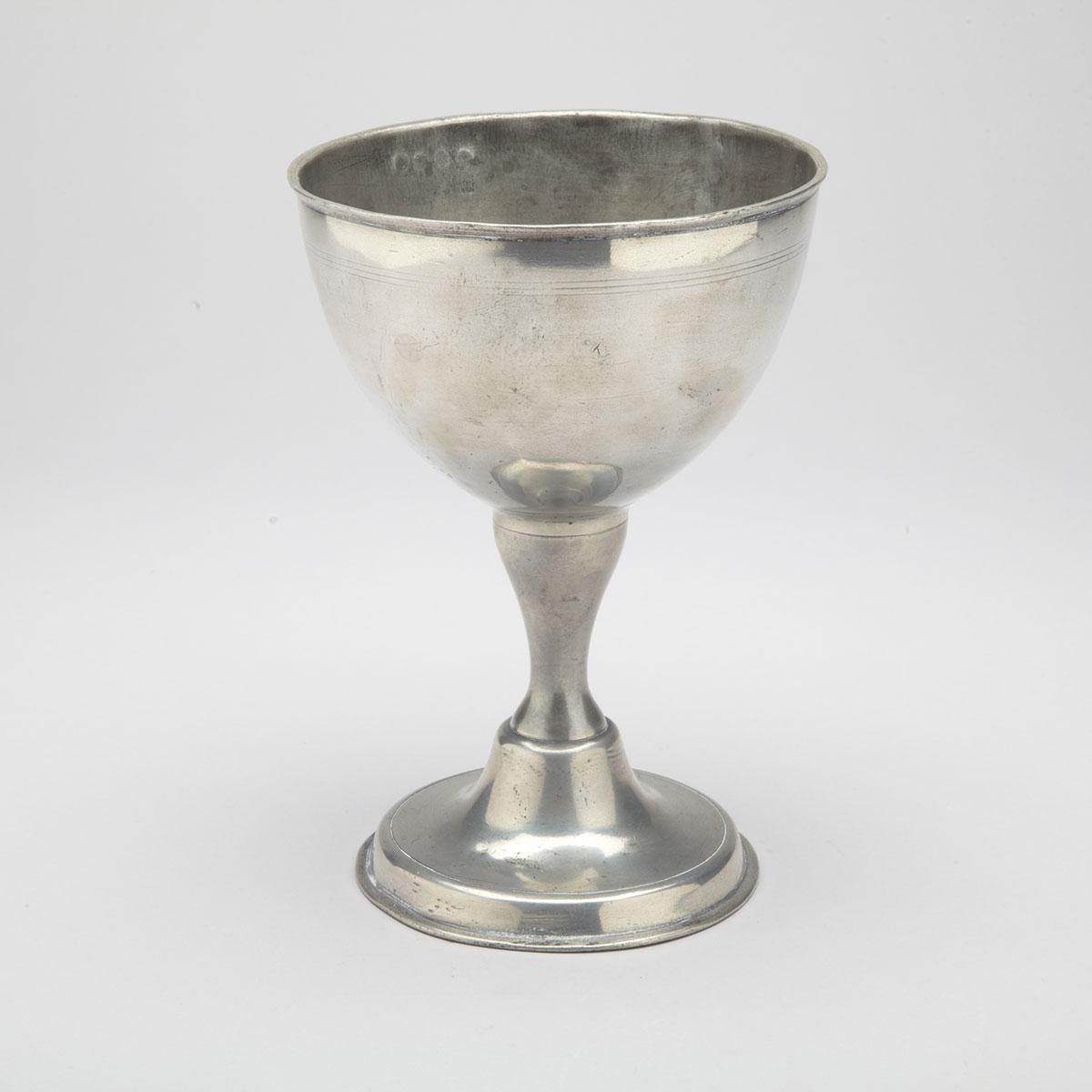 Scottish Pewter Large Goblet, 19th century