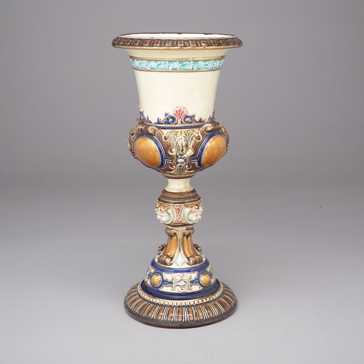 Rorstrand Majolica Pedestal Footed Vase, 1880s