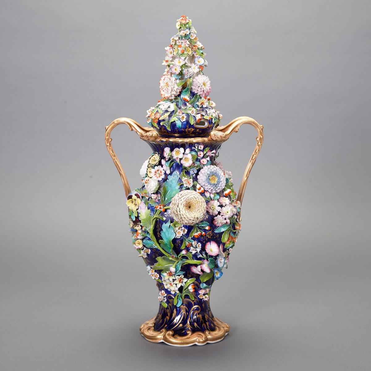 Coalbrookdale Style Two-Handled Vase and Cover, mid-19th century